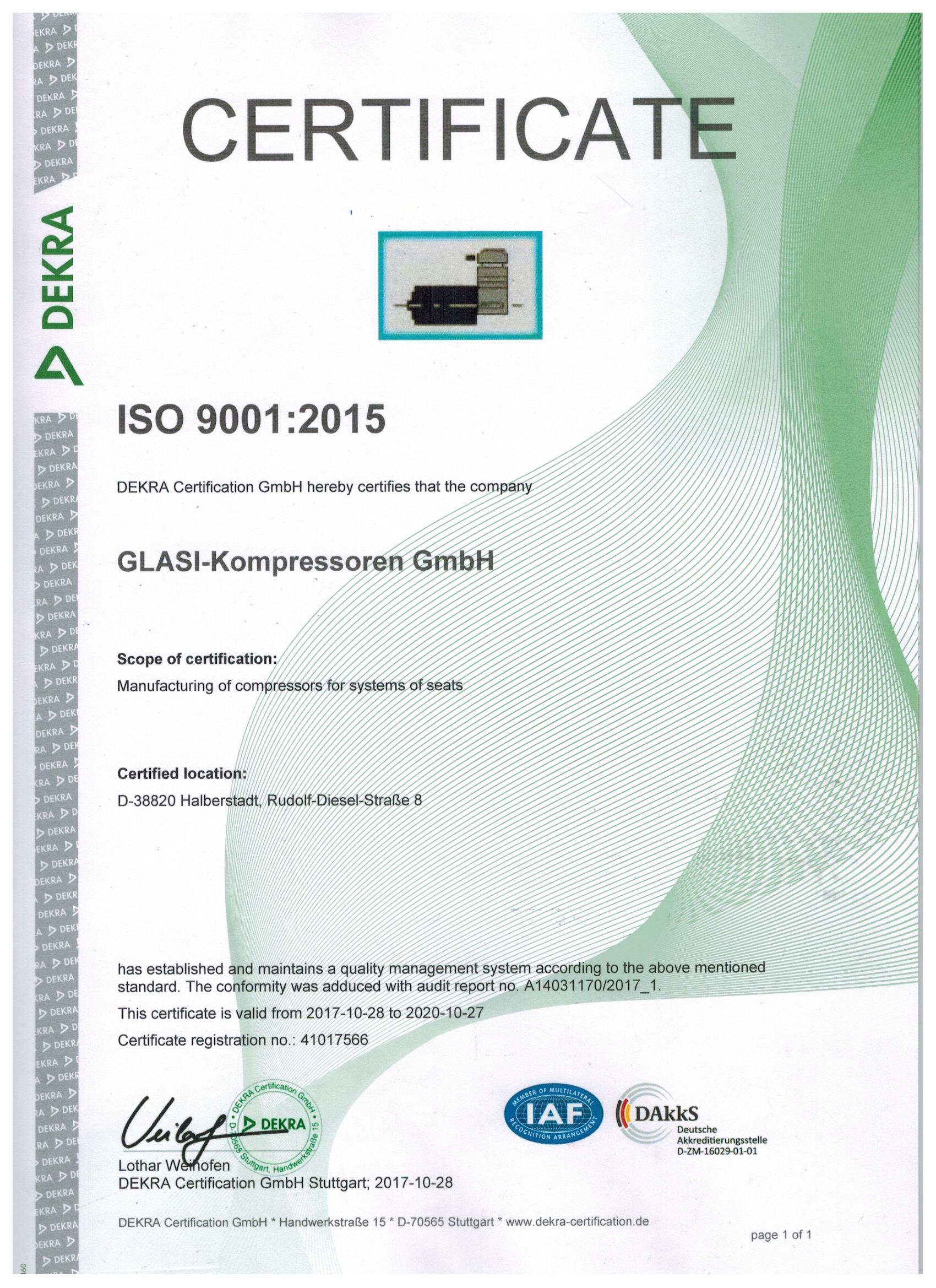 Certificate ISO 9001-2015